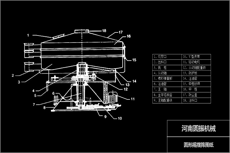 圓形搖擺篩圖紙-河南圓振機械